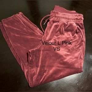 Pink velour joggers